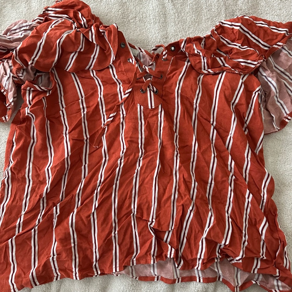 Orange off the shoulder miss selfie medium blouse
